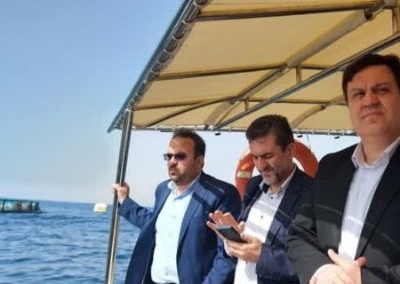 بازدید رئیس سازمان شیلات ایران از بزرگترین پروژه پرورش ماهی در دریا در جزیره کیش