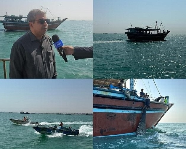 بازدید مدیر کل شیلات هرمزگان از صیدگاه میگو در هرمزگان