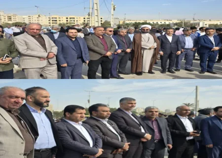 حضور مدیرکل و کارکنان شیلات هرمزگان در راهپیمایی و مراسم گرامیداشت حماسه ۹ دی