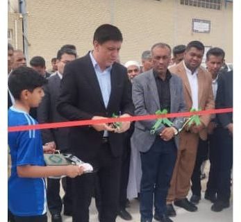 افتتاح زمین چمن مصنوعی روستای خالدین شهرستان قشم