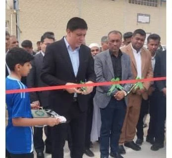 افتتاح زمین چمن مصنوعی روستای خالدین شهرستان قشم