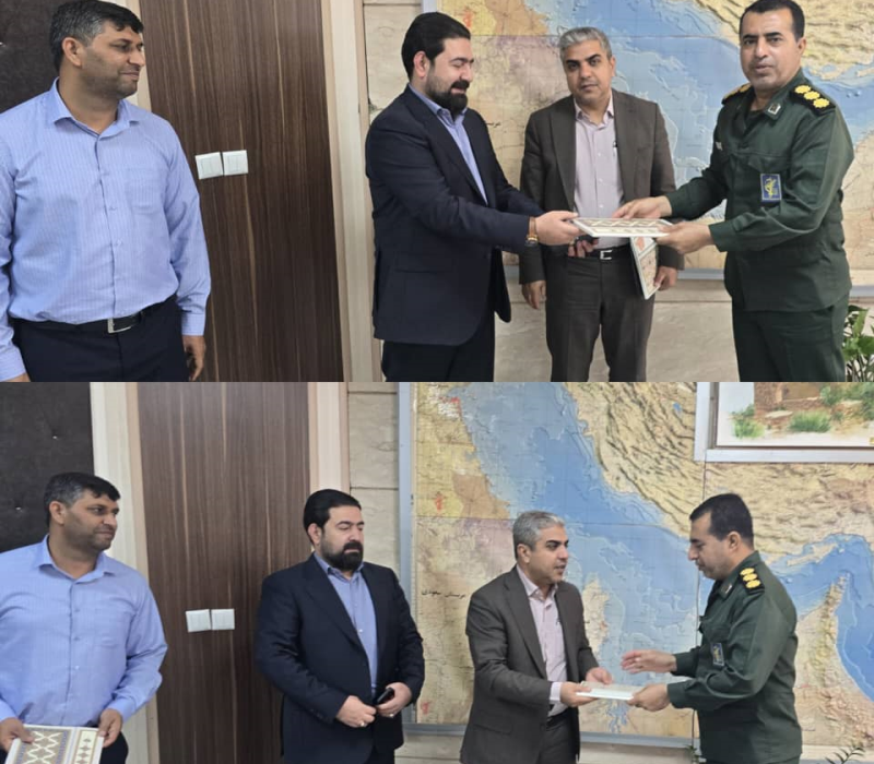 تقدیر فرمانده بسیج سپاه امام سجاد(ع)  از مدیرکل و معاون صید و بنادر ماهیگیری شیلات هرمزگان// ارتقای تعامل بسیج ادارات و اداره کل شیلات هرمزگان در راستای خدمت به مردم