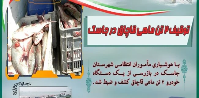 توقیف ۲ تُن ماهی قاچاق در جاسک