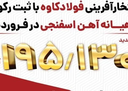 فولاد کاوه، فروردین را با ثبت رکورد آهن اسفنجی بدرقه کرد