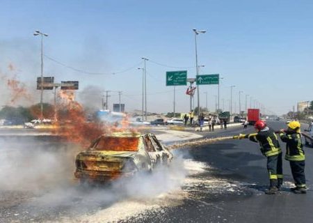 حریق یک خودرو حامل سوخت در چهچکور